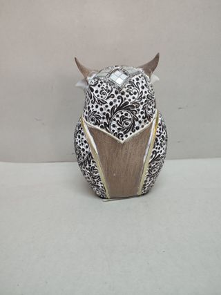 Búho Resina con Cristales Espejo 15 CM Alto