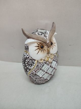 Búho Resina con Cristales Espejo 15 CM Alto