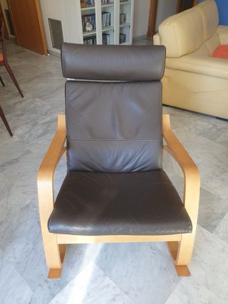 Sillón mecedora Ikea Pöang funda piel
