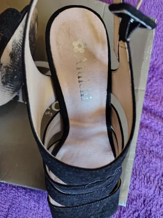 Sandalias negras tacón talla 36