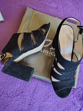 Sandalias negras tacón talla 36