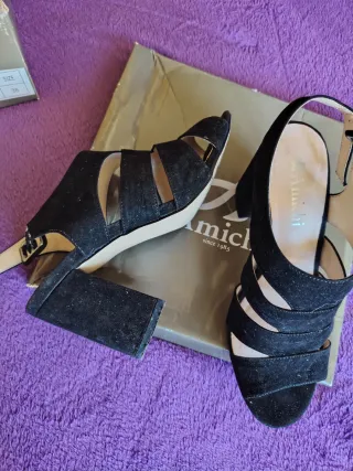 Sandalias negras tacón talla 36