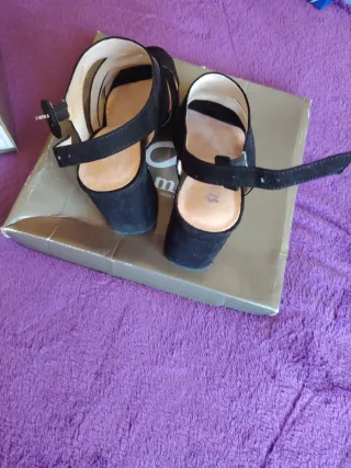 Sandalias negras tacón talla 36