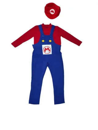 Salopette Mario  e Luigi Bros + capello+ maglietta