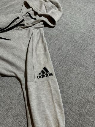Felpa con zip e cappuccio Adidas Grigia Taglia M