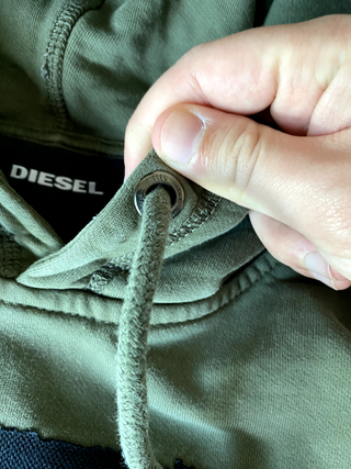 Diesel hoodie verde logo parche M hombre