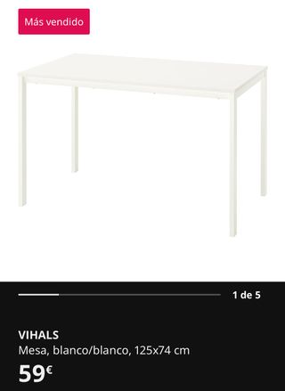 Mesa IKEA VIHALS Blanca 125x75 cm
