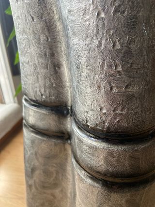 JARRON DECORATIVO CERÁMICA NEGRO/PLATA RELIEVE