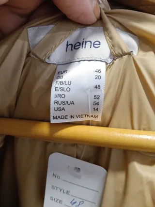Chaqueta Heine Beige Talla 46-50 con Bufanda