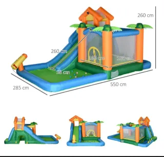 Colchoneta hinchable Outsunny con tobogán