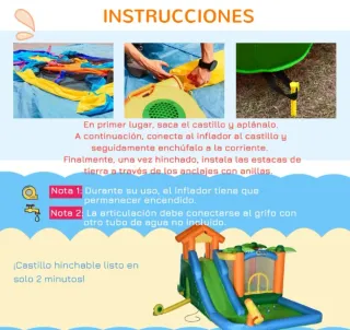 Colchoneta hinchable Outsunny con tobogán