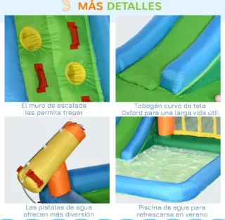 Colchoneta hinchable Outsunny con tobogán