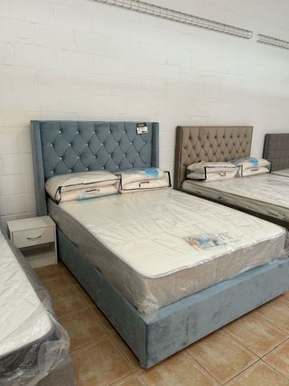 Cama 135x190 matrimonial tapizada - Nueva