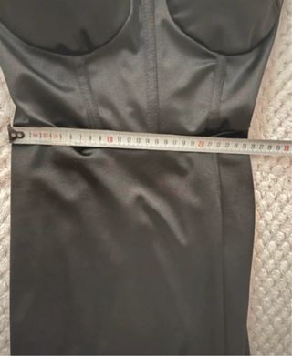 Vestido largo liso saten negro tirantes elegante S