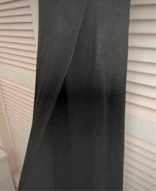 Vestido largo liso saten negro tirantes elegante S