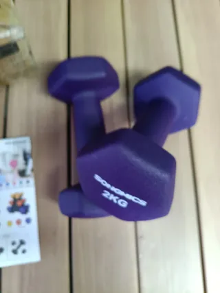 SONGMICS Juego 2 Mancuernas 2KG Morado Mate