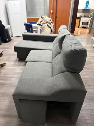 Sofá Cama Gris Tela