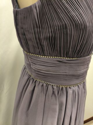 Vestido largo plisado malva/berenjena