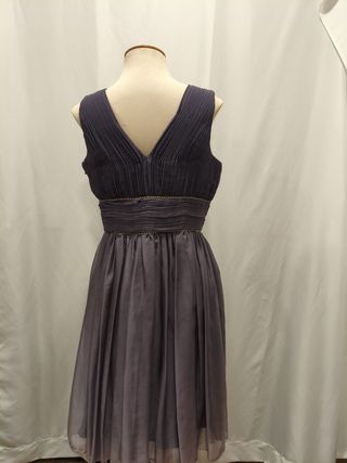 Vestido largo plisado malva/berenjena