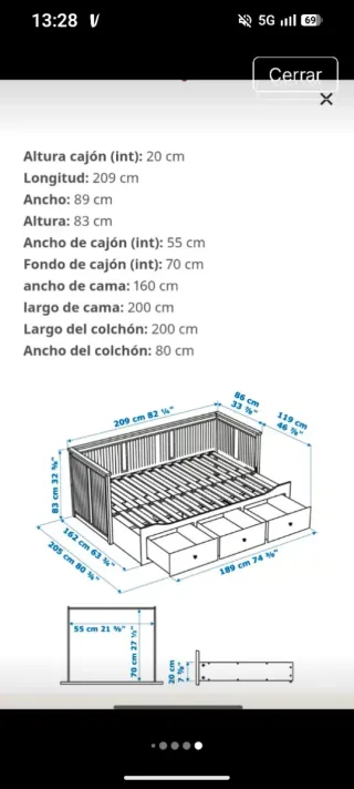 Cama Hemnes Ikea Blanca