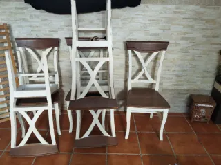 Sillas de fmadera estilo vintage (6 unidades)