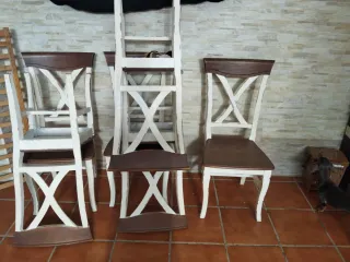 Sillas de fmadera estilo vintage (6 unidades)