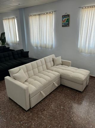 Envio gratis! Sofá Cama Beige Nuevo