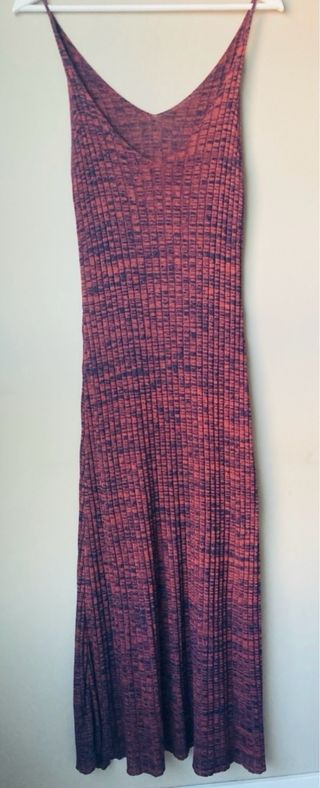 Vestido largo punto Mango rojo