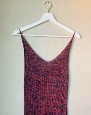 Vestido largo punto Mango rojo