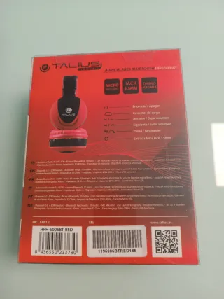 Auriculares Talius Bluetooth HPH-5006BT Rojos