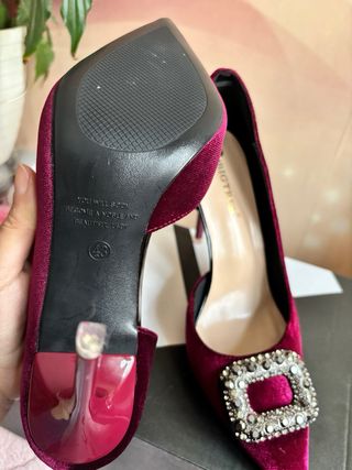 Zapatos Terciopelo Morado Talla 36