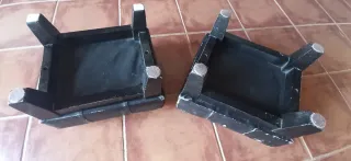 2 Reposapiés Negro Cuero Sintético