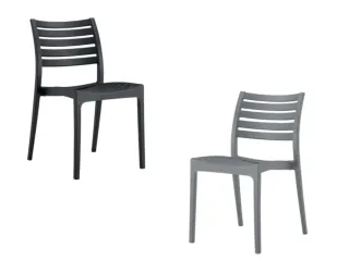 Sillas de plástico para bar (negras y grises)