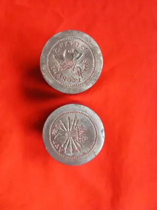 Pareja cuños acero monedas íberas de Valentia