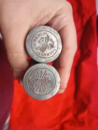 Pareja cuños acero monedas íberas de Valentia