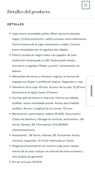 Reloj Polo Ralph Lauren Edición Limitada