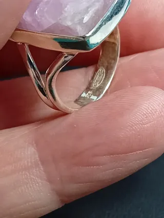 Anillo Plata de Ley Piedra kunzita