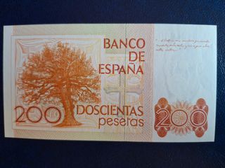 Billete 200 Pesetas Banco de España 1980 sin serie