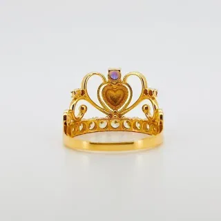 Anillo Corona Corazón Circonitas 18K
