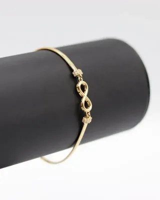 Pulsera Serpiente Infinito Circonitas 18K