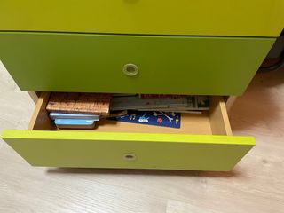 Mueble Cajonera verde con ruedas