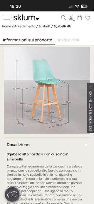 2 Sgabelli Sklum Legno e Plastica