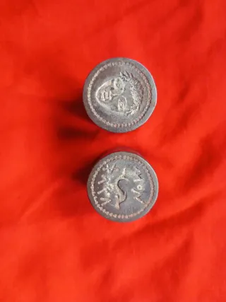 Pareja cuños Troqueles acero monedas Semis íberos