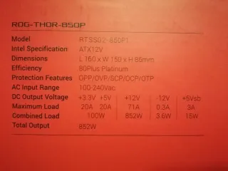 Alimentatore Asus ROG Thor 850W Platinum