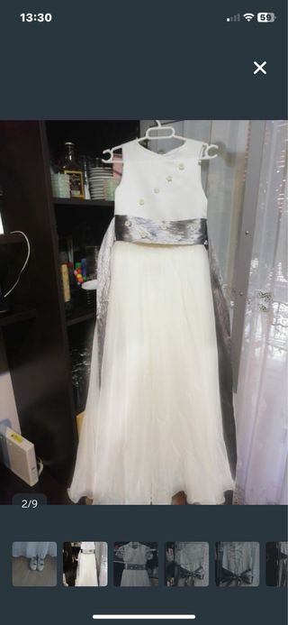 Vestido de Comunión Blanco Fino