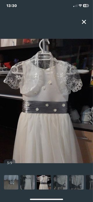 Vestido de Comunión Blanco Fino