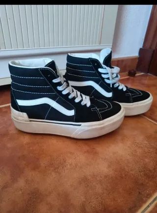 Vans Sk8-Hi Plataforma Negro/Blanco