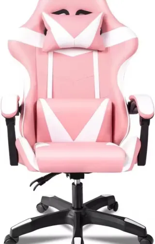 Silla Gaming Rosa Reclinable Cojín Lumbar