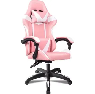 Silla Gaming Rosa Reclinable Cojín Lumbar