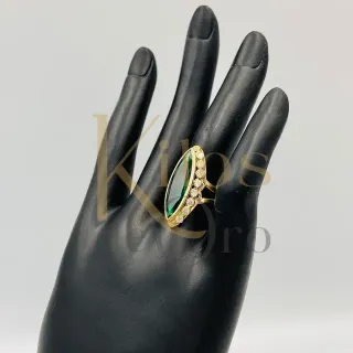 Anillo Oro 18k Piedra Verde